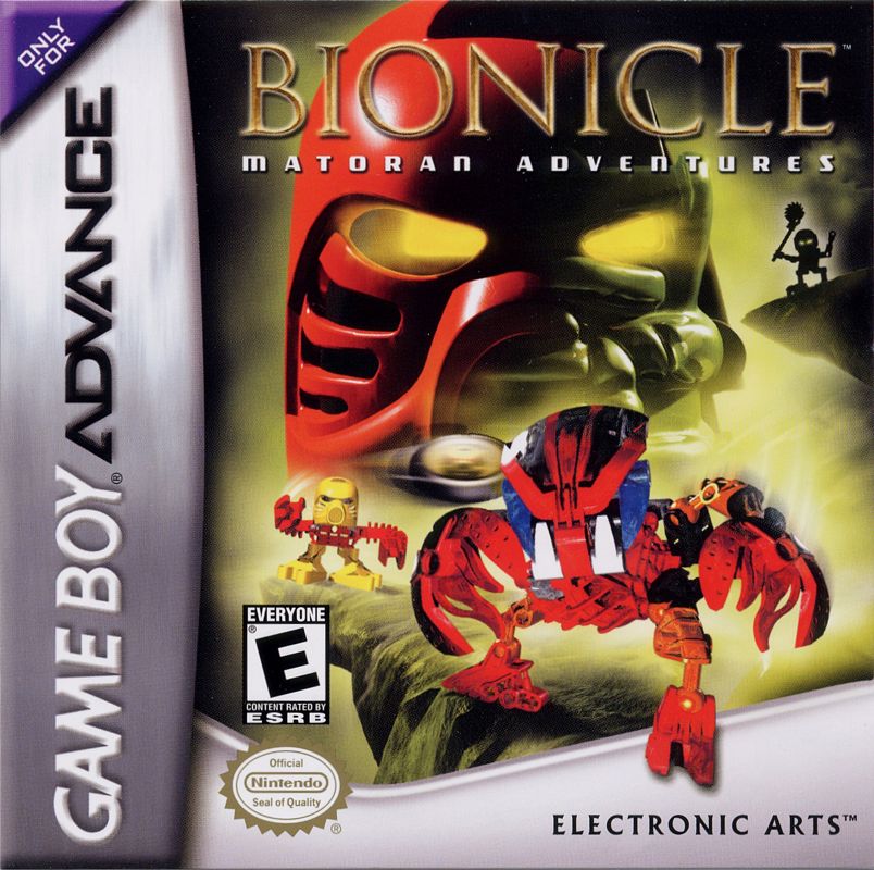 Bionicle Matoran Adventures box art for GameBoy Advance